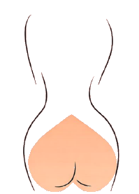 Heart-shaped glute shape
