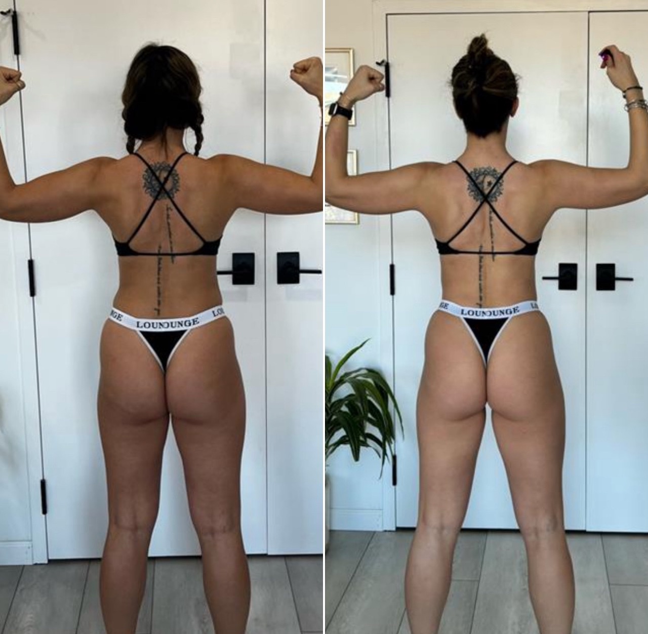 Before and after booty transformation